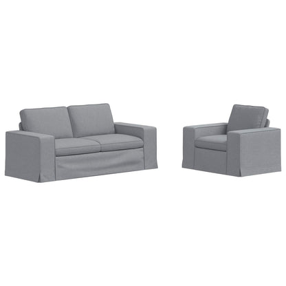 Sofa Set 2 stk. Hellgrau Stoff