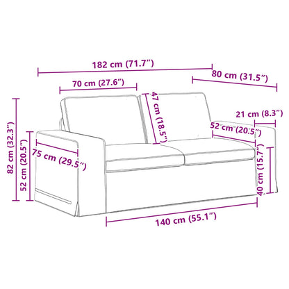 Sofa Set 2 stk. Schwarz Stoff