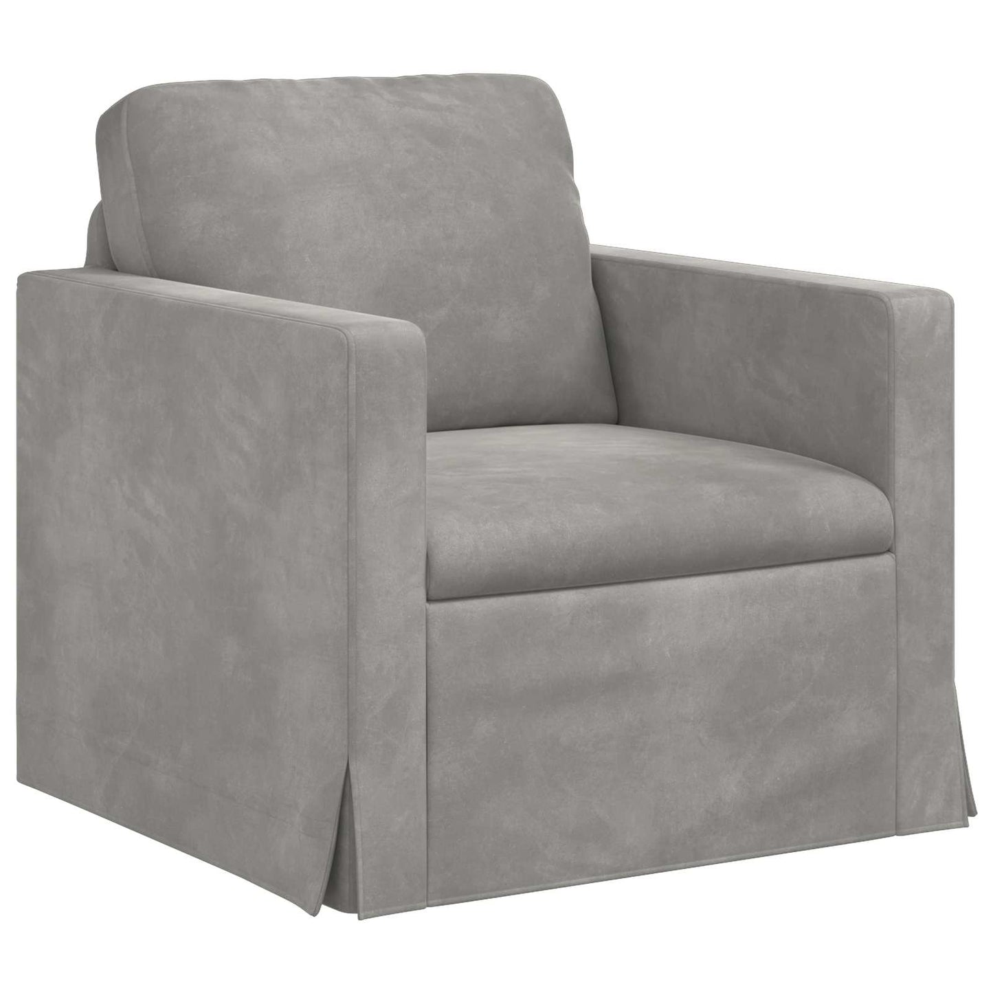 Sofa Set 2 Stk. Hellgrau Samt