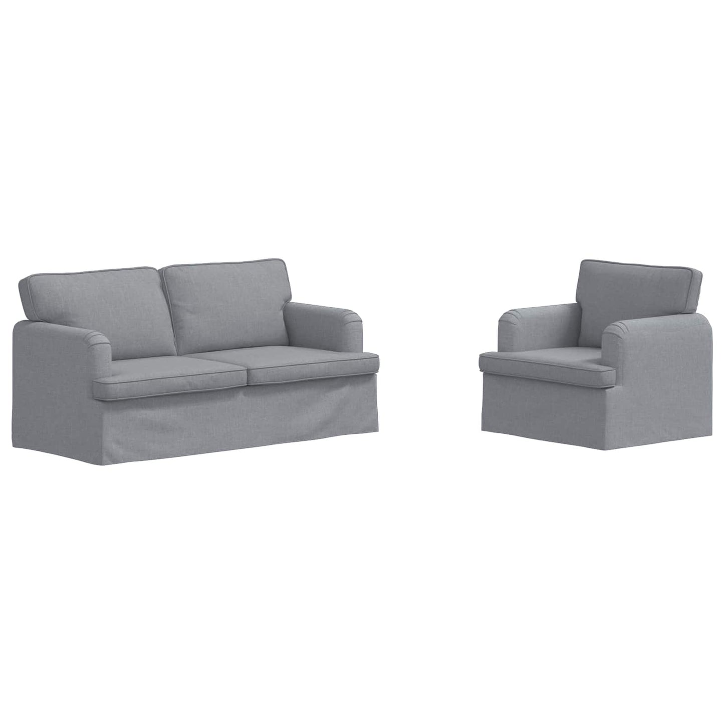 Sofa Set 2 stk. Hellgrau Stoff