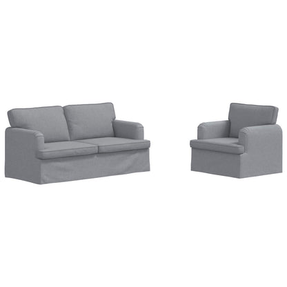 Sofa Set 2 stk. Hellgrau Stoff