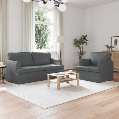 Sofa Set 2 stk. Dunkelgrau Stoff