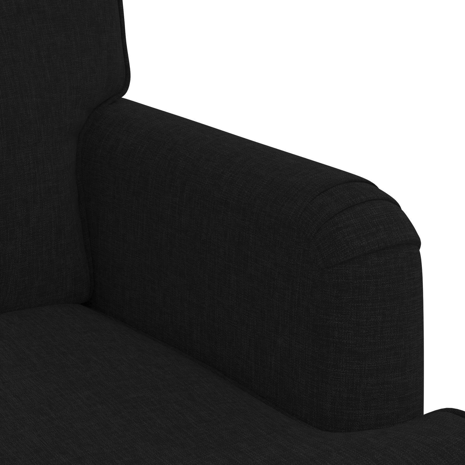 Sofa Set 2 stk. Schwarz Stoff
