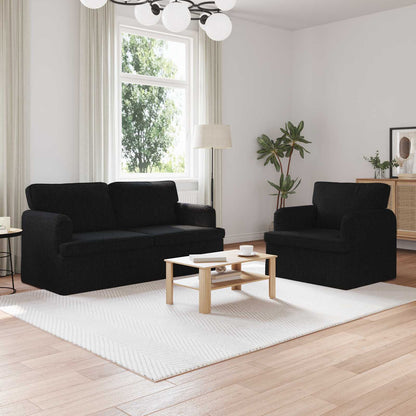Sofa Set 2 stk. Schwarz Stoff