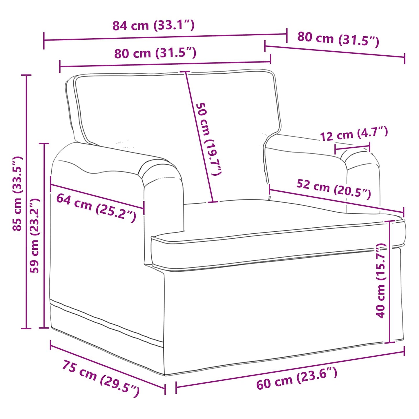 Sofa Set 2 stk. Schwarz Stoff