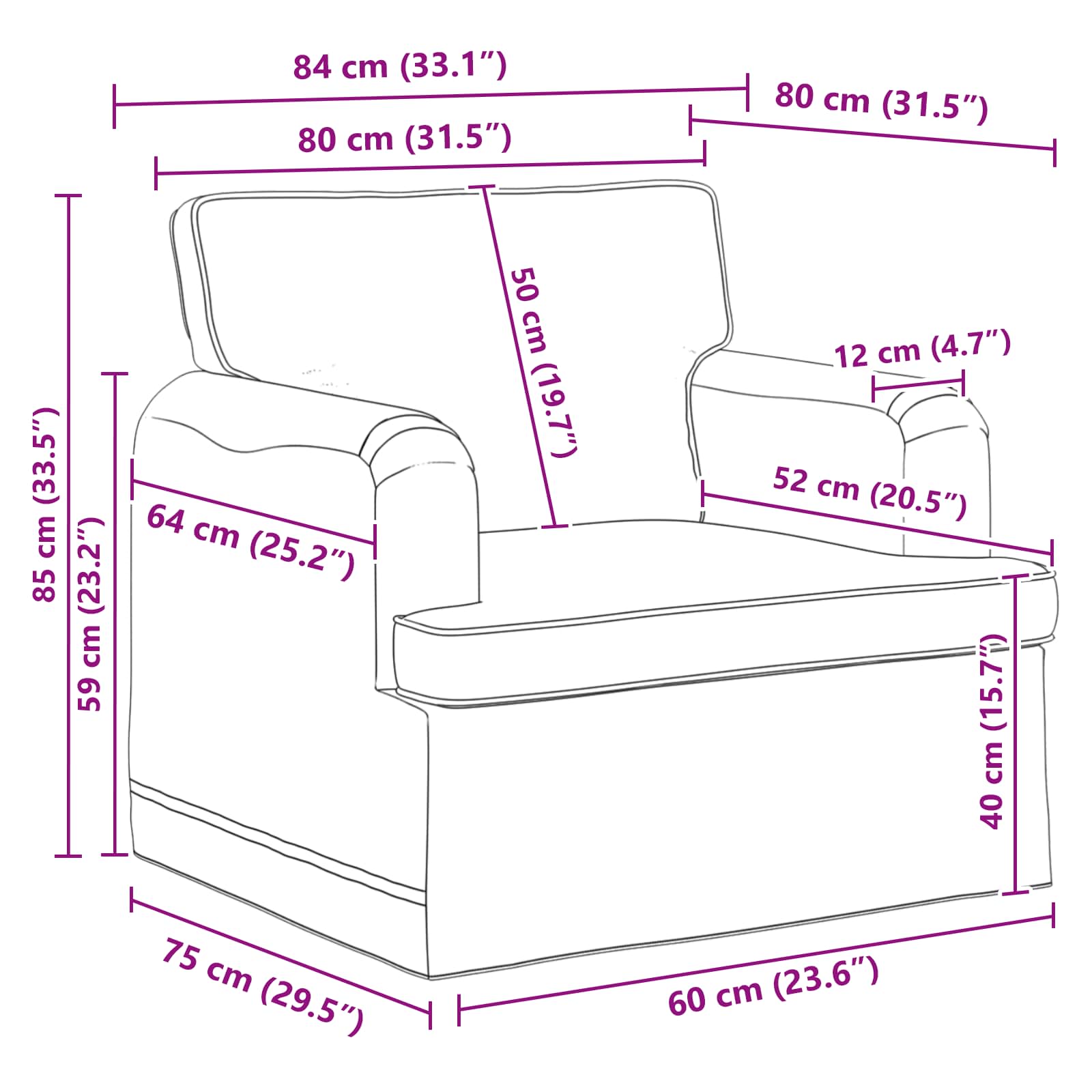 Sofa Set 2 stk. Schwarz Stoff