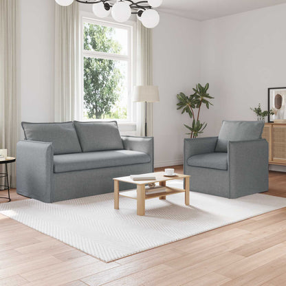 Sofa Set 2 stk. Hellgrau Stoff