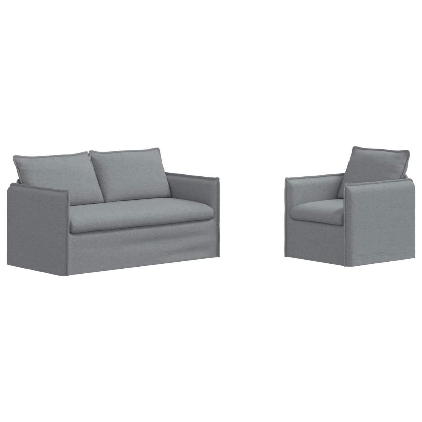 Sofa Set 2 stk. Hellgrau Stoff