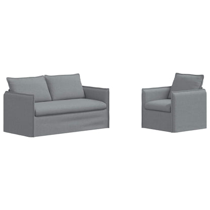 Sofa Set 2 stk. Hellgrau Stoff