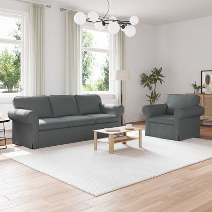 Sofa Set 2 stk. Dunkelgrau Stoff