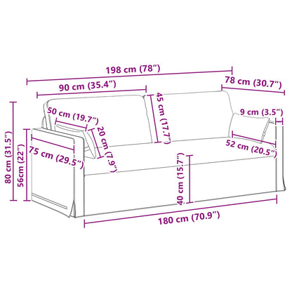 Sofa Set 2 stk. Dunkelgrau Stoff