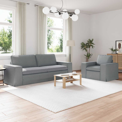 Sofa Set 2 stk. Hellgrau Stoff