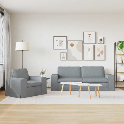 Sofa Set 2 stk. Hellgrau Stoff