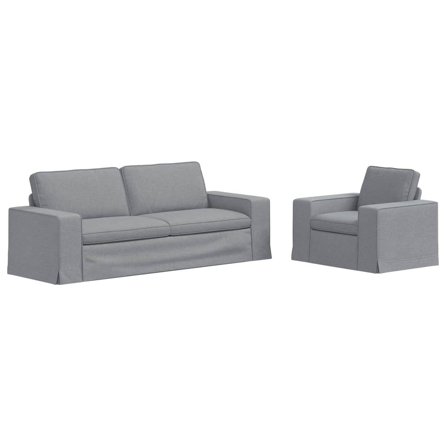 Sofa Set 2 stk. Hellgrau Stoff