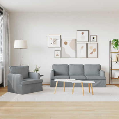 Sofa Set 2 stk. Hellgrau Stoff