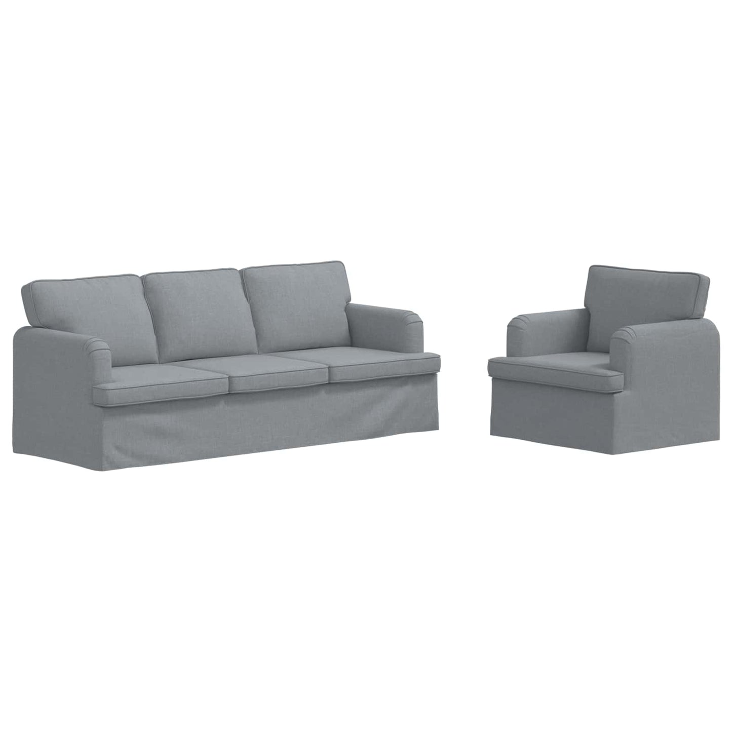 Sofa Set 2 stk. Hellgrau Stoff