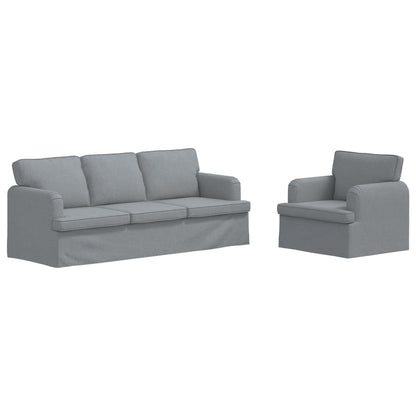 Sofa Set 2 stk. Hellgrau Stoff