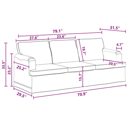 Sofa Set 2 stk. Dunkelgrau Stoff