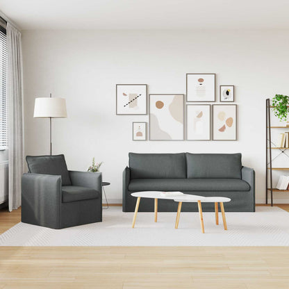 Sofa Set 2 stk. Dunkelgrau Stoff