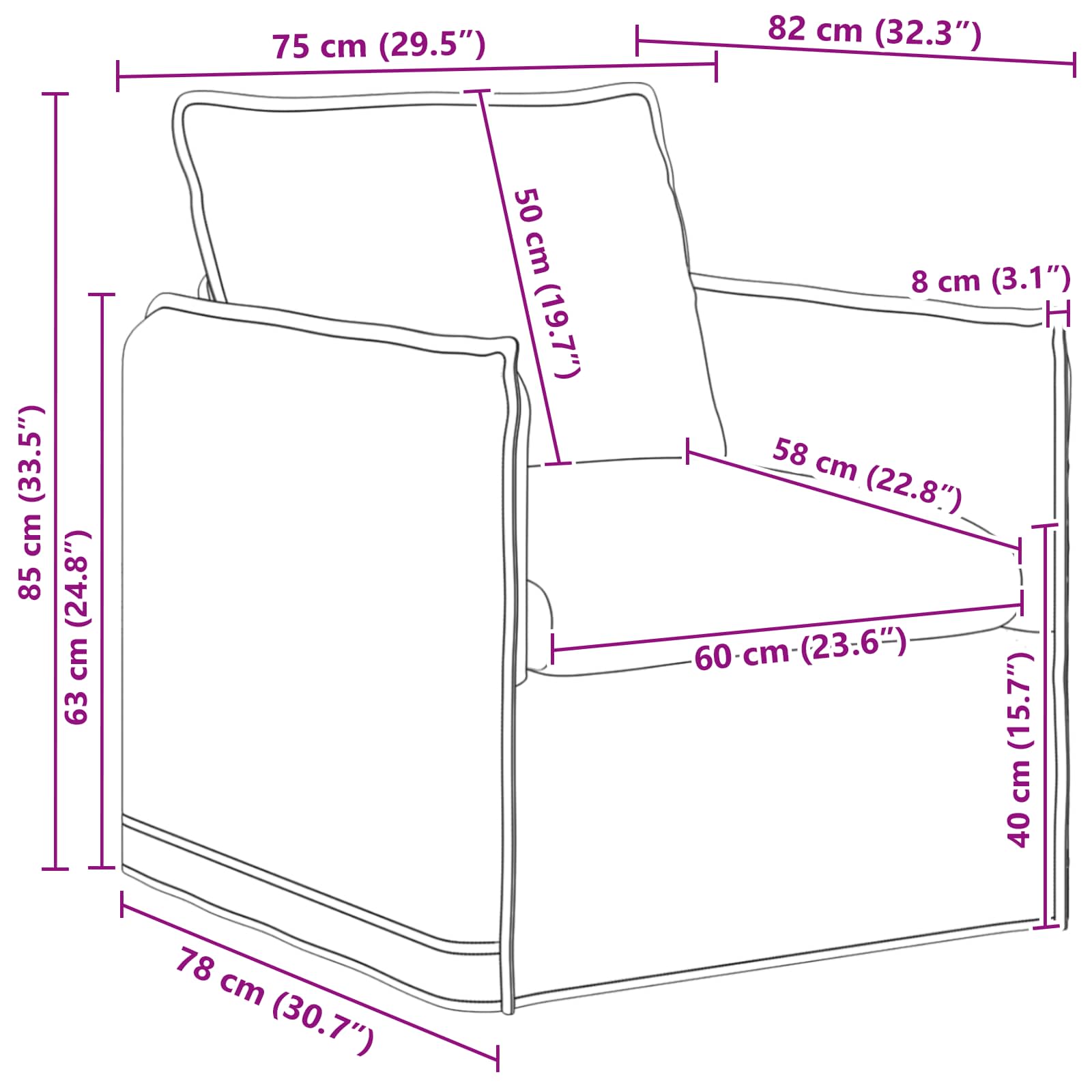 Sofa Set 2 stk. Dunkelgrau Stoff