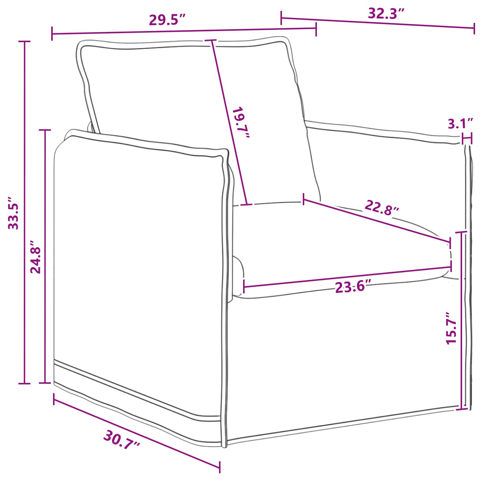 Sofa Set 2 stk. Dunkelgrau Stoff