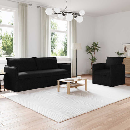 Sofa Set 2 stk. Schwarz Stoff