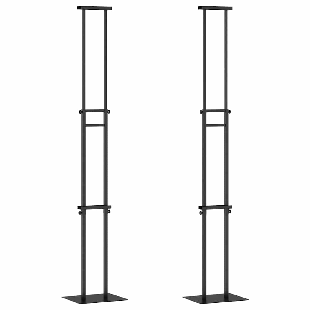 Messestände 2 stk. Schwarz 30 x 23,5 x 210 cm Stahl