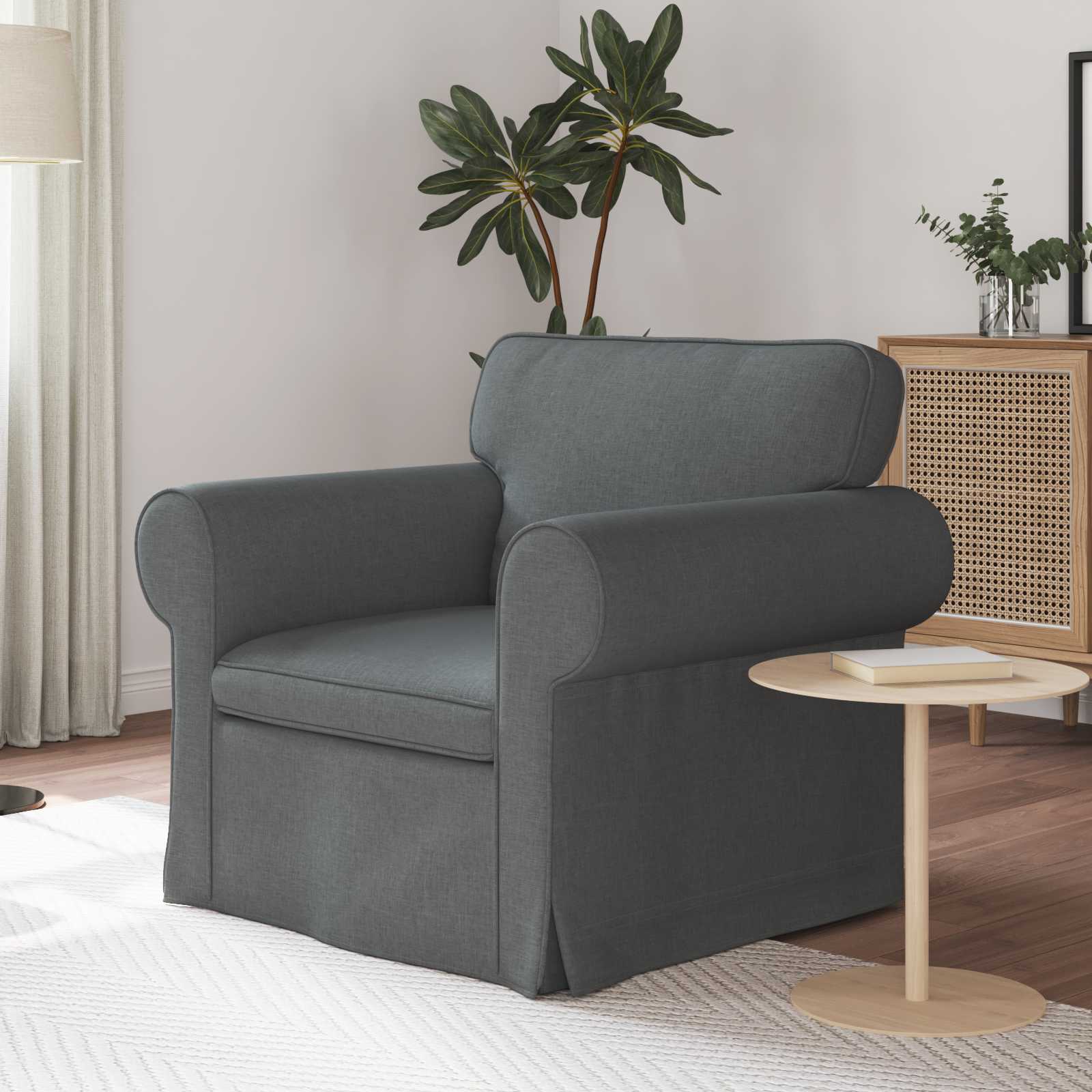 Sofa Dunkelgrau 95 x 82 x 80 cm Stoff