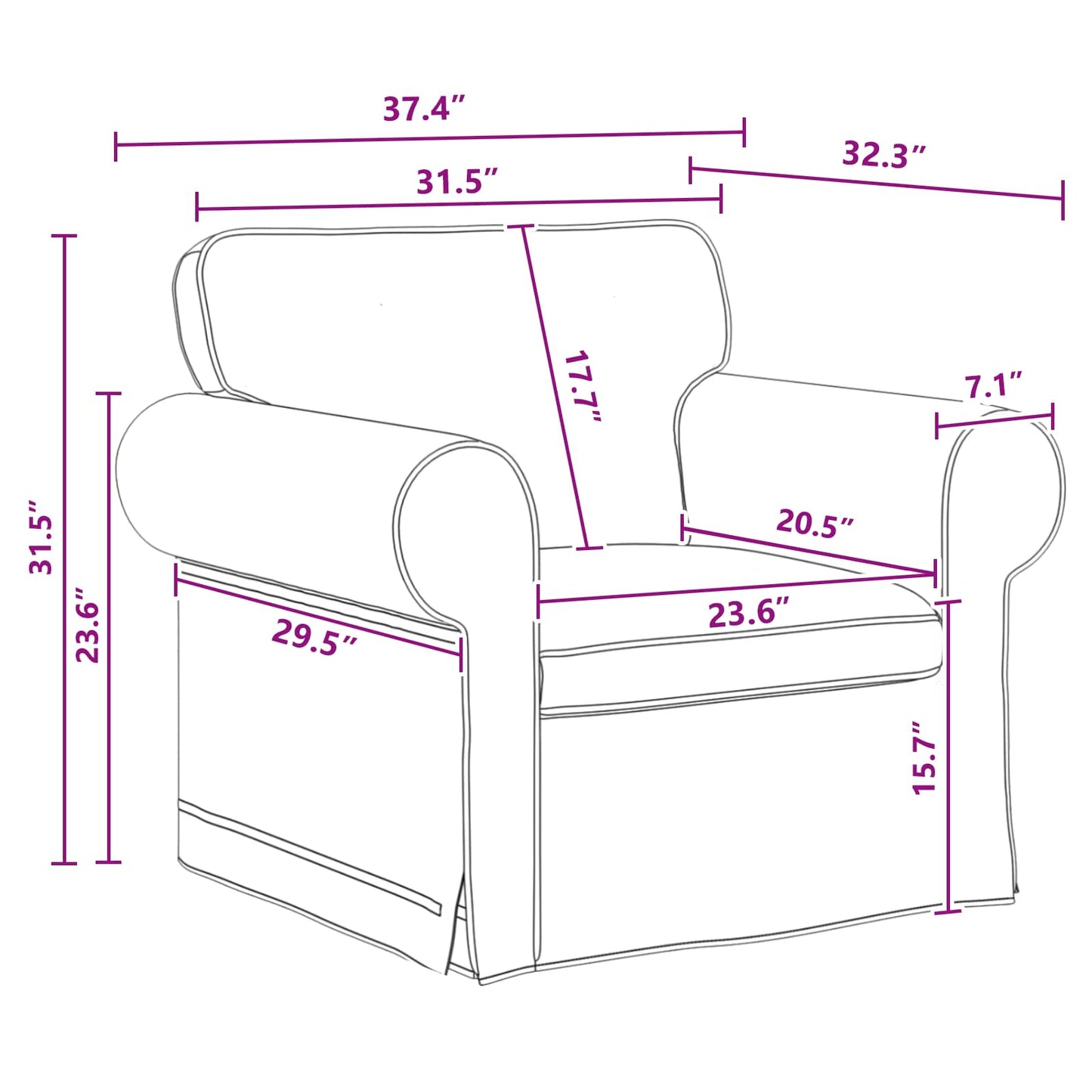 Sofa Dunkelgrau 95 x 82 x 80 cm Stoff