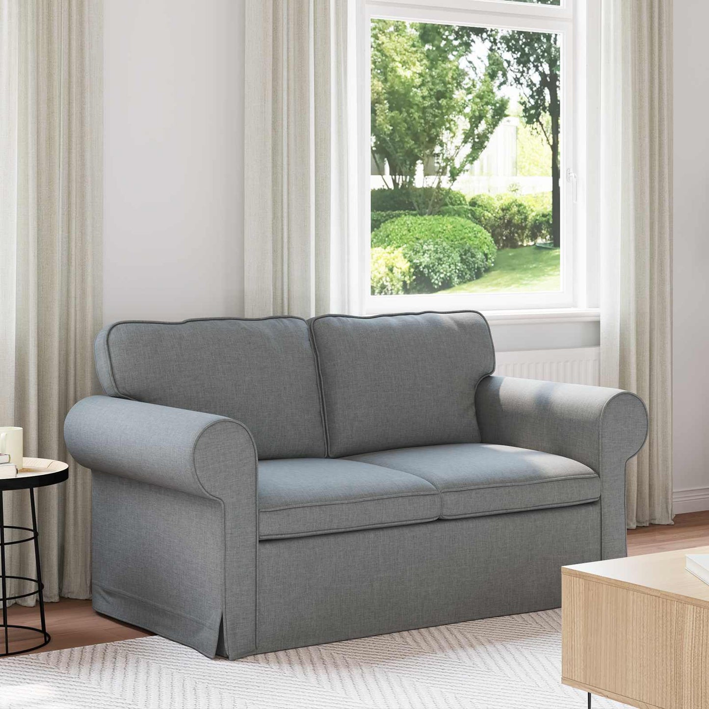 Sofa Hellgrau 155 x 82 x 80 cm Stoff