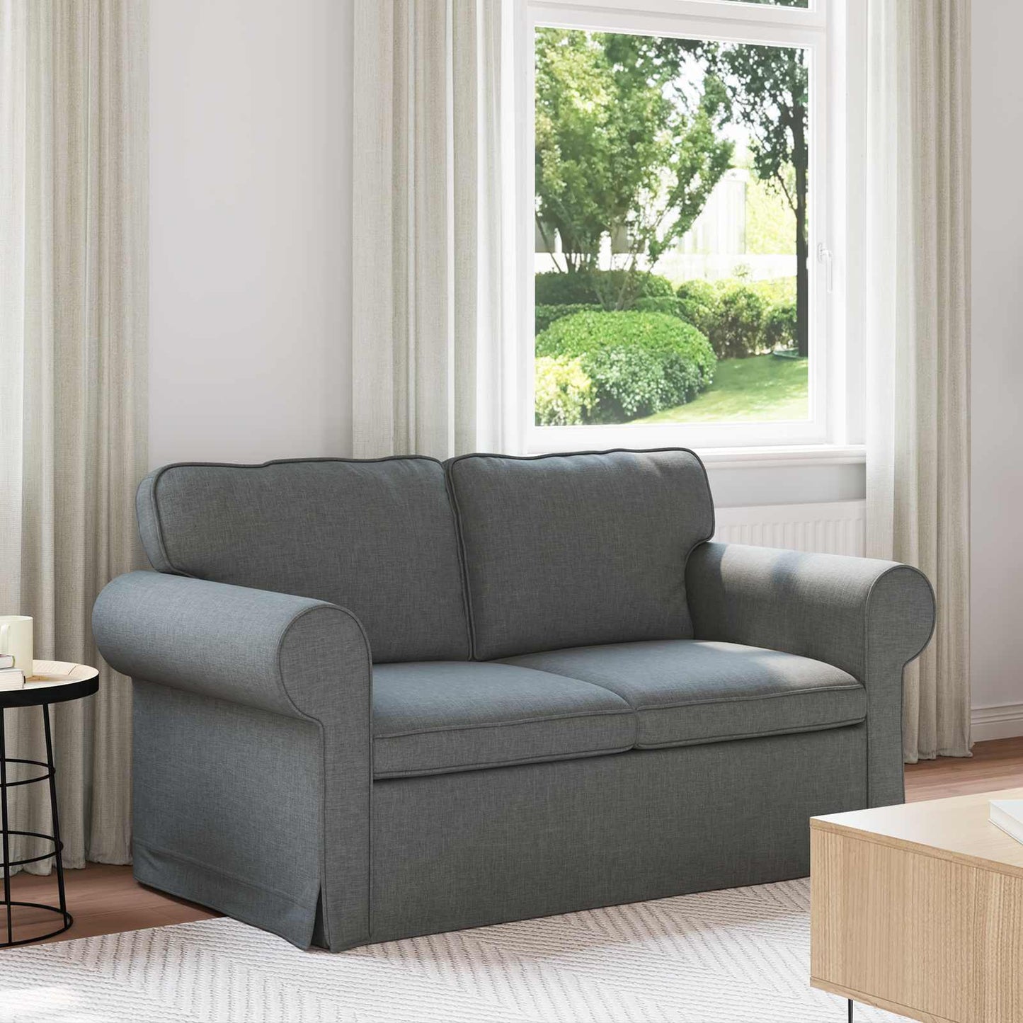 Sofa Dunkelgrau 155 x 82 x 80 cm Stoff