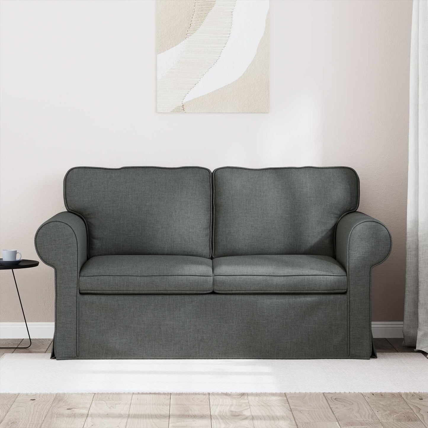 Sofa Dunkelgrau 155 x 82 x 80 cm Stoff
