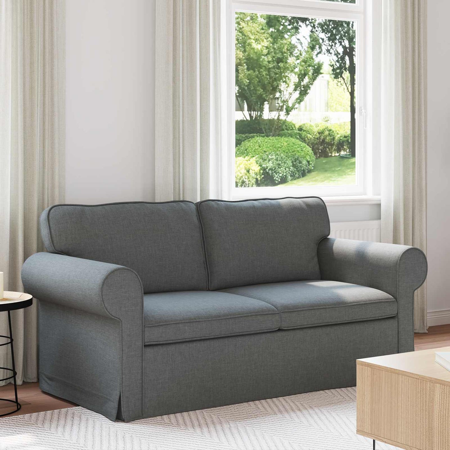 Sofa Dunkelgrau 175 x 82 x 80 cm Stoff