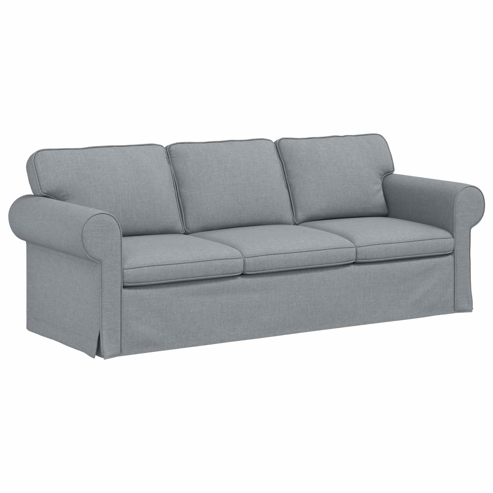 Sofa Hellgrau 215 x 82 x 80 cm Stoff