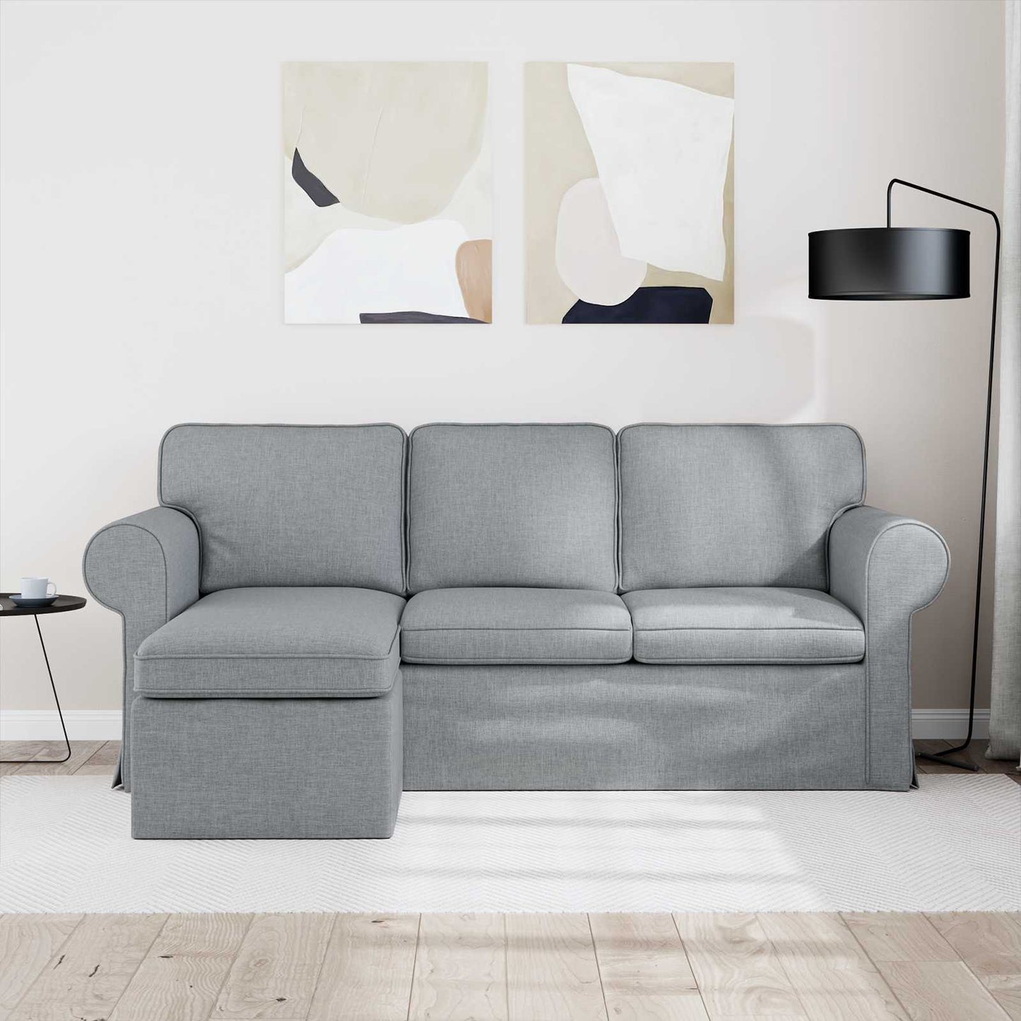 Sofa Hellgrau 195 x 138 x 80 cm Stoff