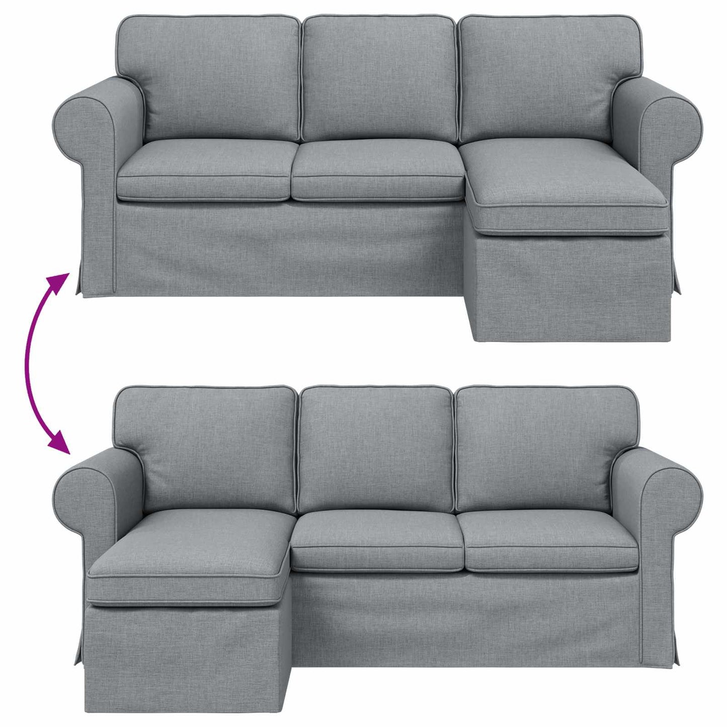 Sofa Hellgrau 195 x 138 x 80 cm Stoff