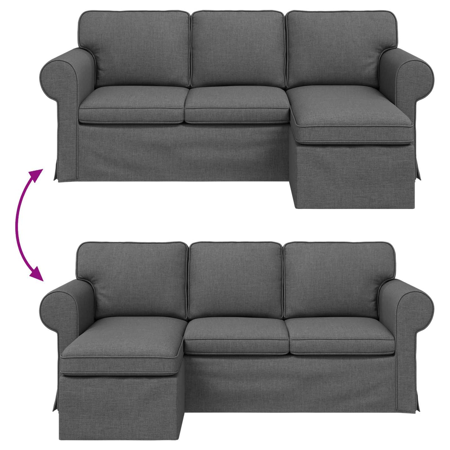 Sofa Dunkelgrau 195 x 138 x 80 cm Stoff