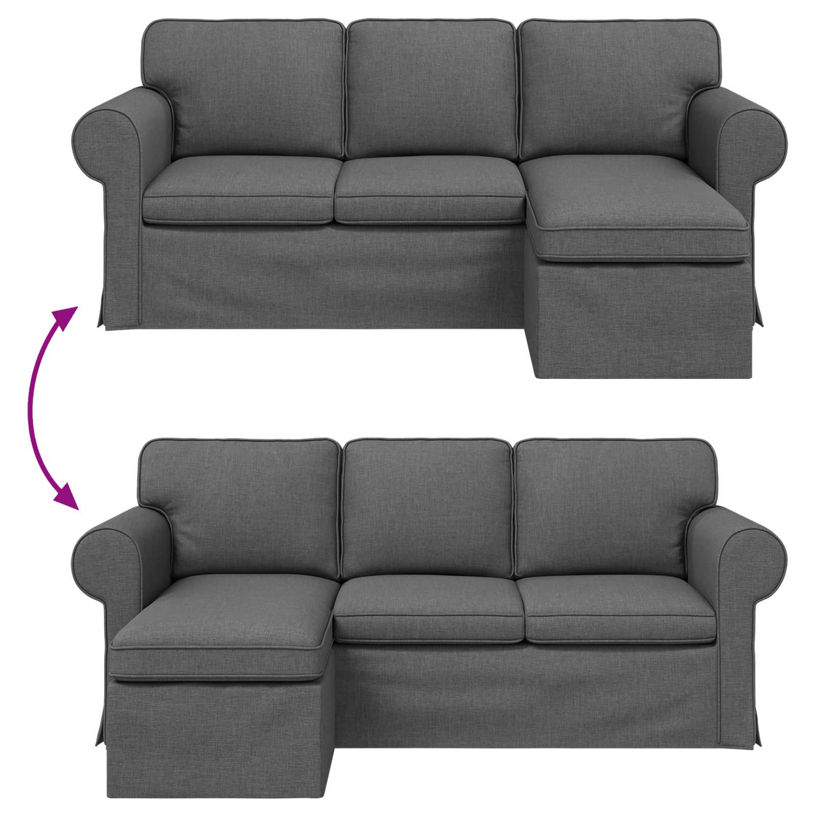 Sofa Dunkelgrau 195 x 138 x 80 cm Stoff