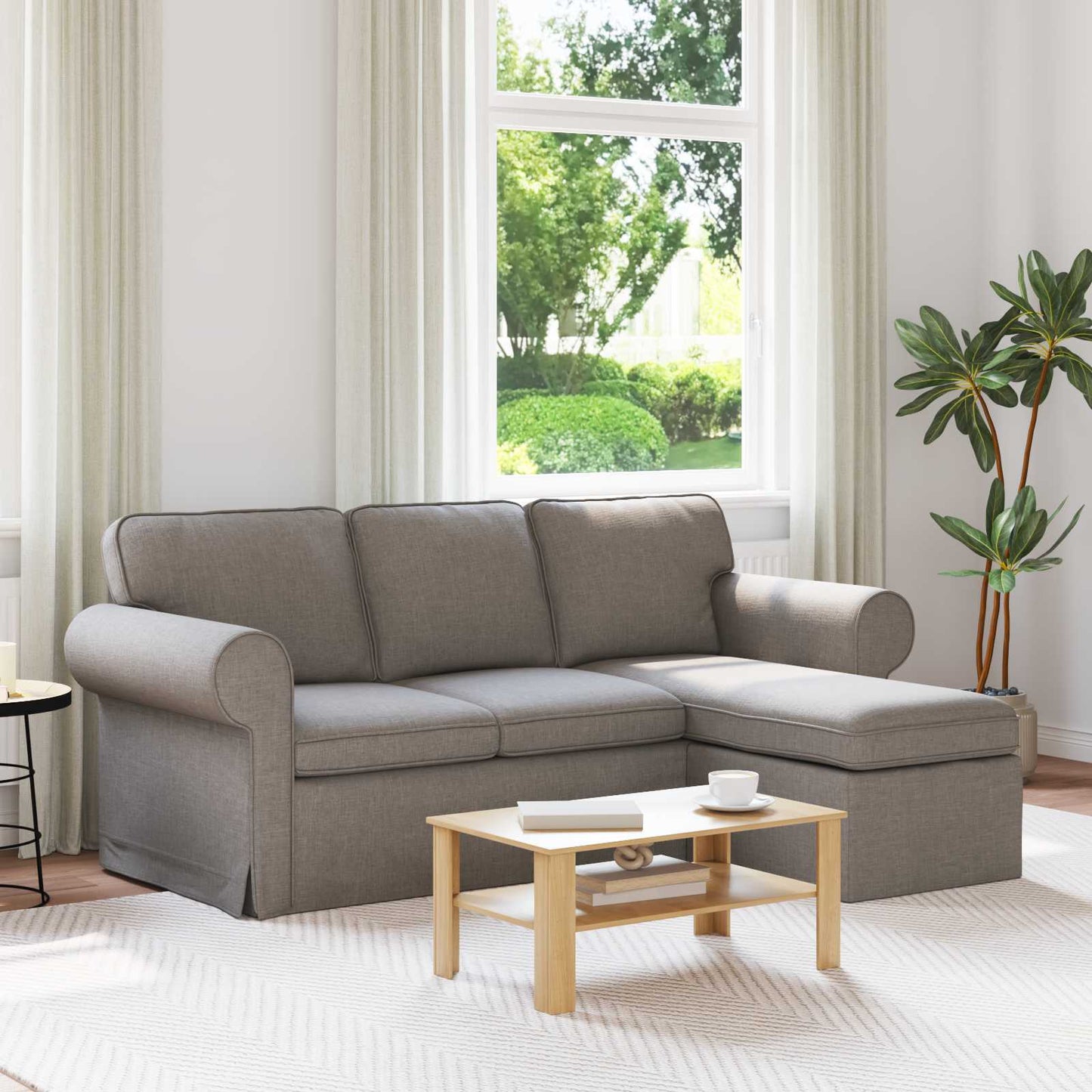 Sofa Taupe 195 x 138 x 80 cm Stoff