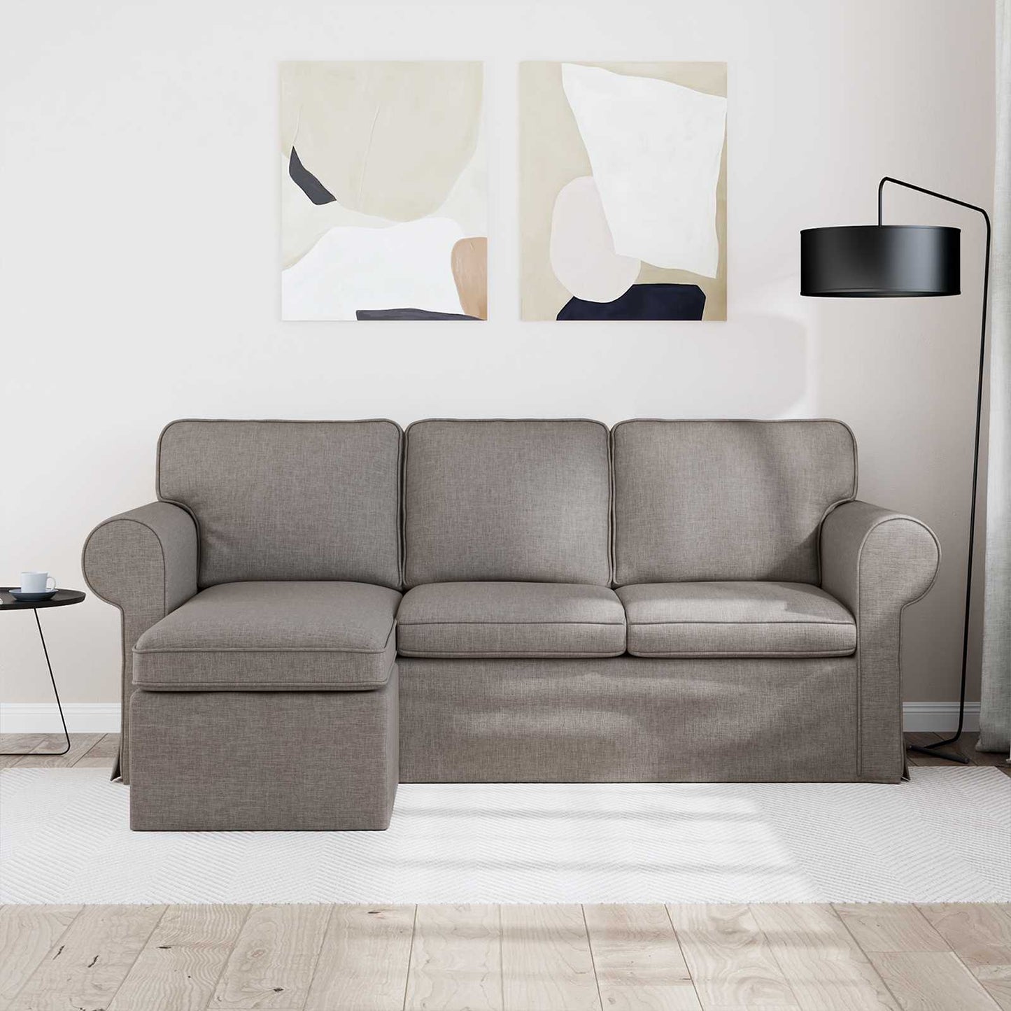 Sofa Taupe 195 x 138 x 80 cm Stoff