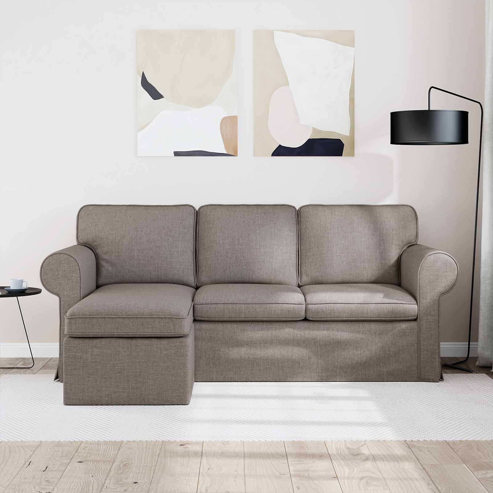 Sofa Taupe 195 x 138 x 80 cm Stoff