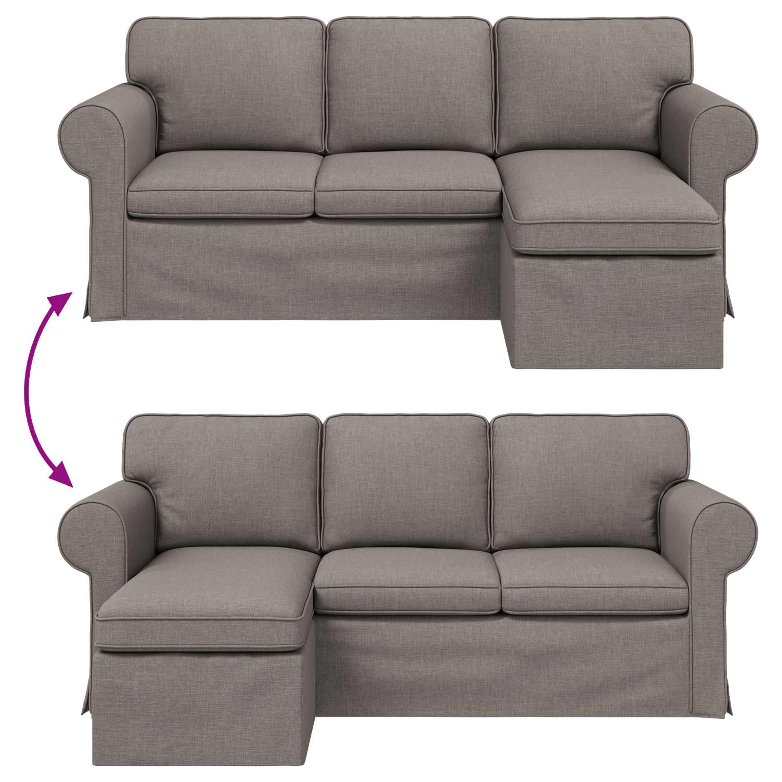 Sofa Taupe 195 x 138 x 80 cm Stoff