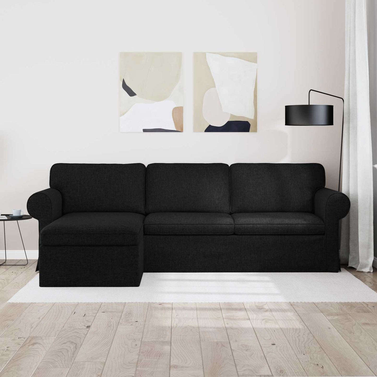 Sofa Schwarz 245 x 138 x 80 cm Stoff