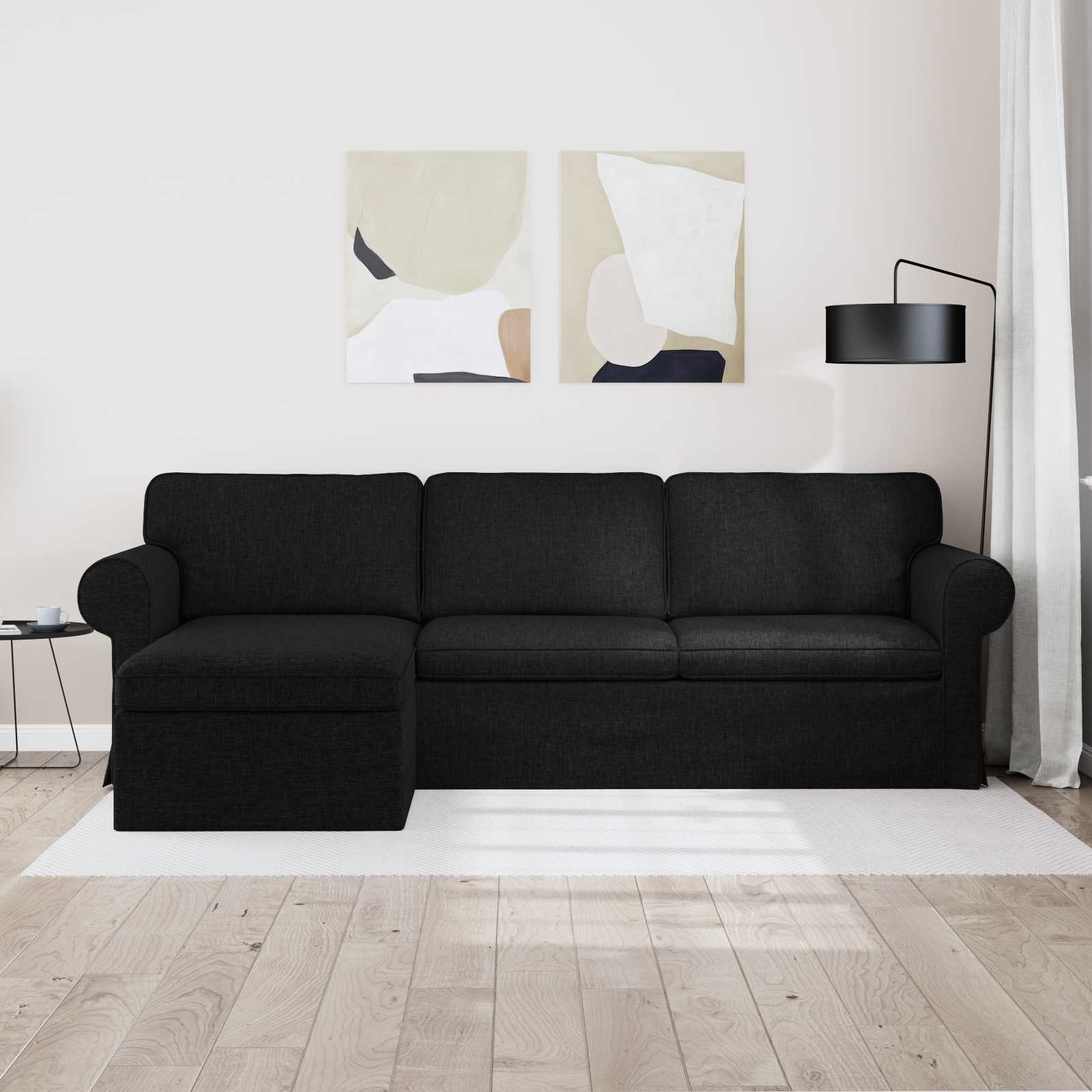 Sofa Schwarz 245 x 138 x 80 cm Stoff