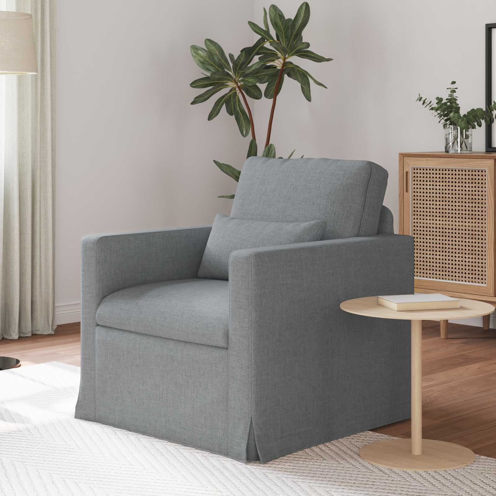 Sofa Hellgrau 78 x 78 x 80 cm Stoff
