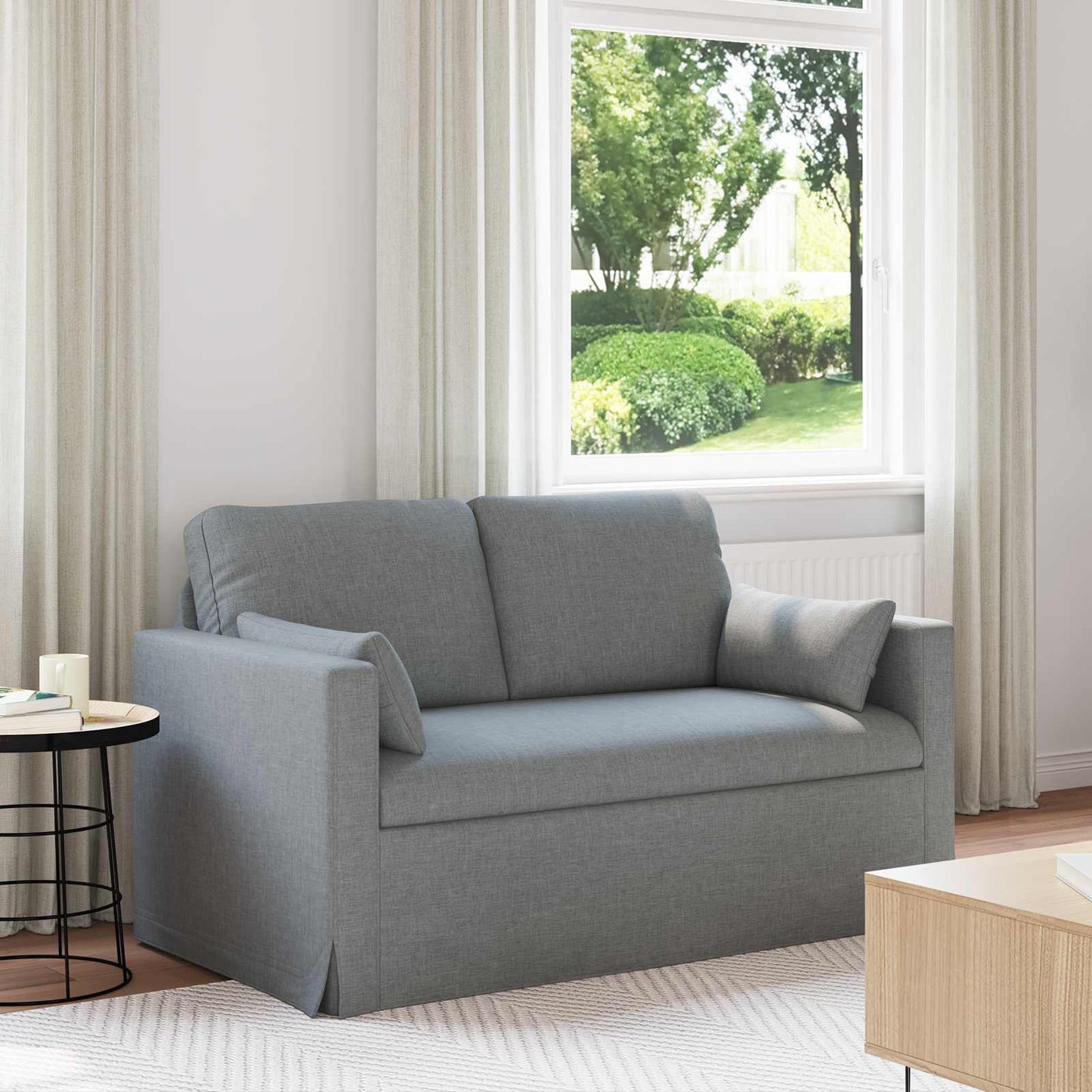 Sofa Hellgrau 139 x 78 x 80 cm Stoff
