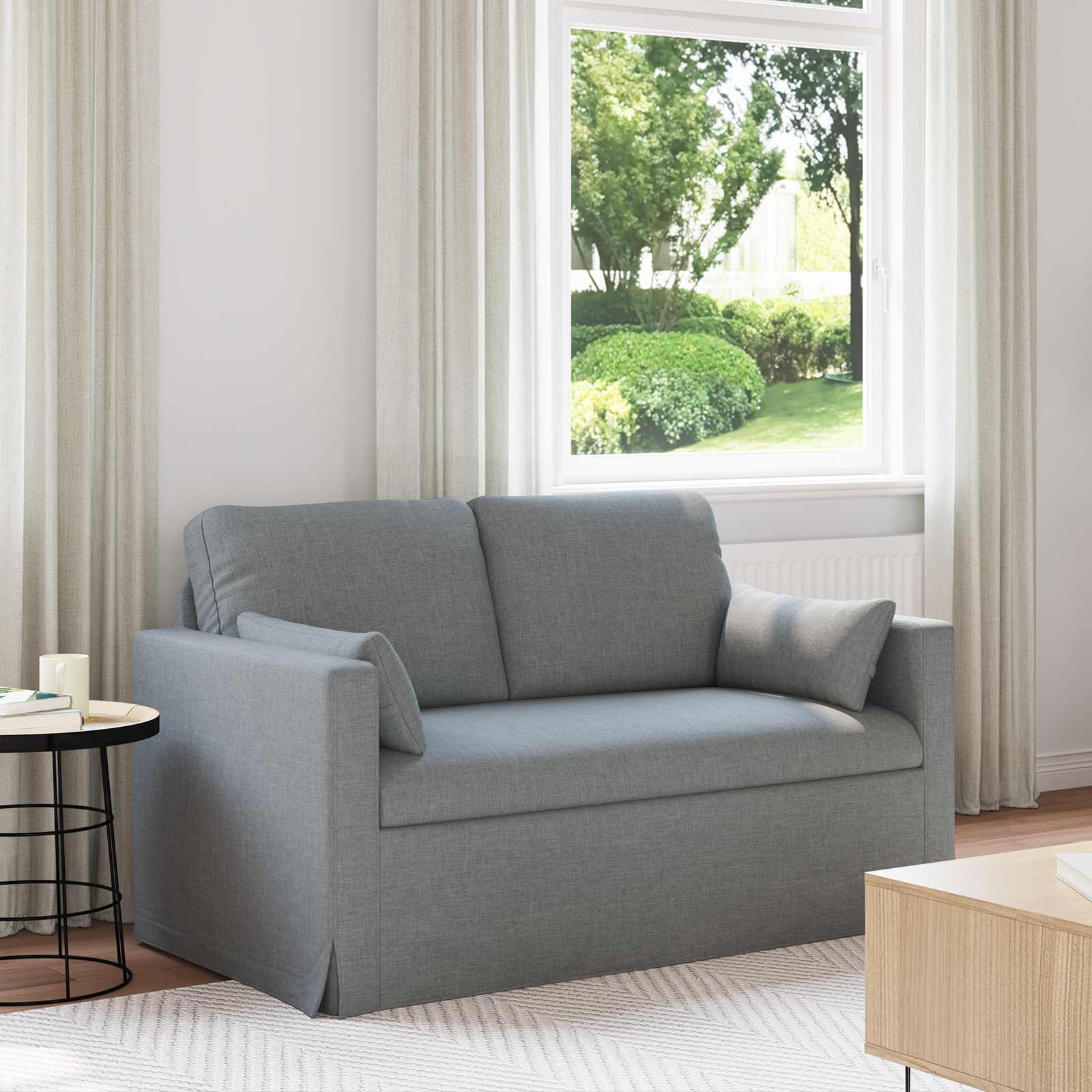Sofa Hellgrau 139 x 78 x 80 cm Stoff