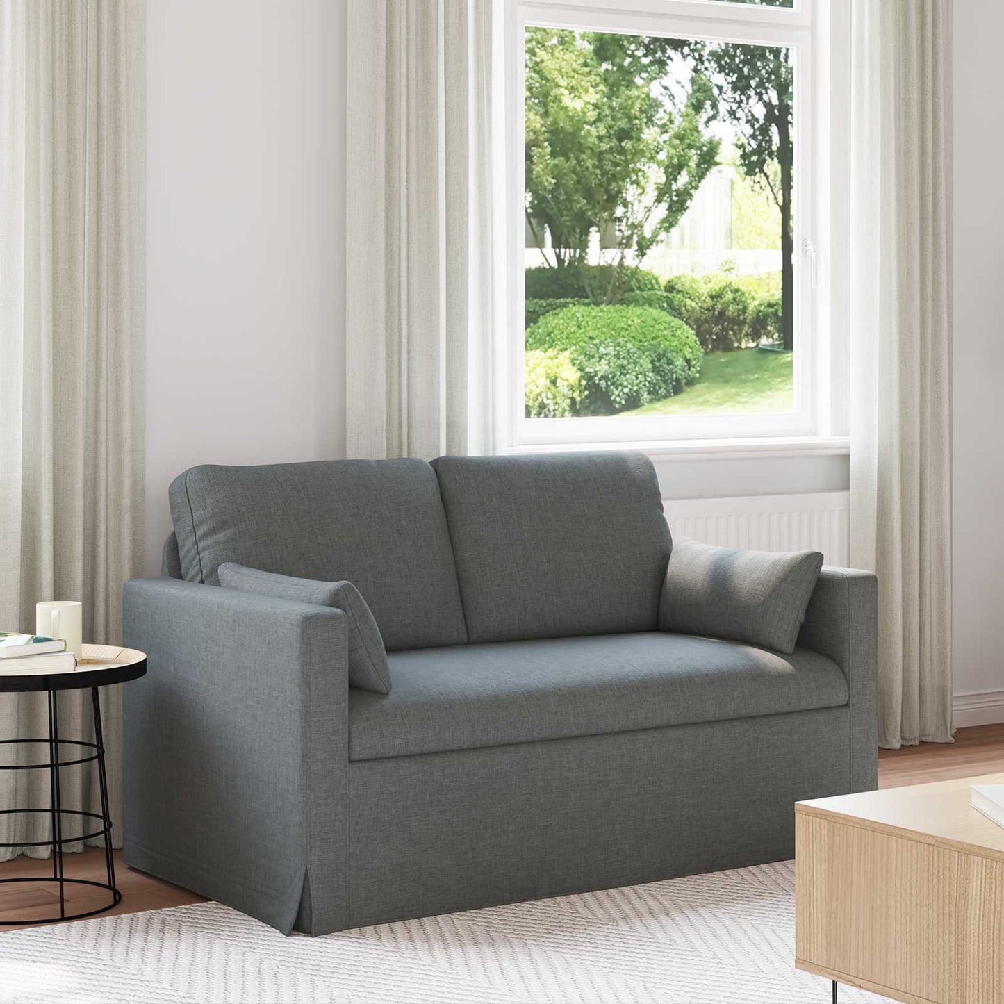 Sofa Dunkelgrau 139 x 78 x 80 cm Stoff