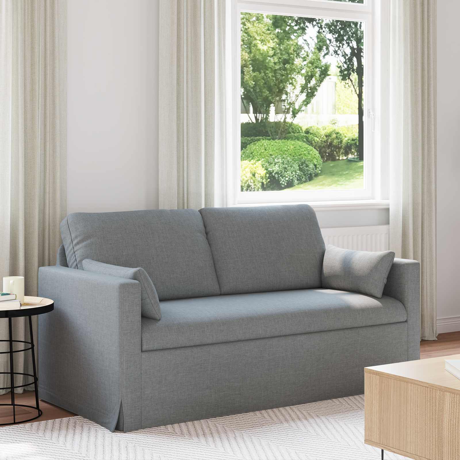 Sofa Hellgrau 158 x 78 x 80 cm Stoff
