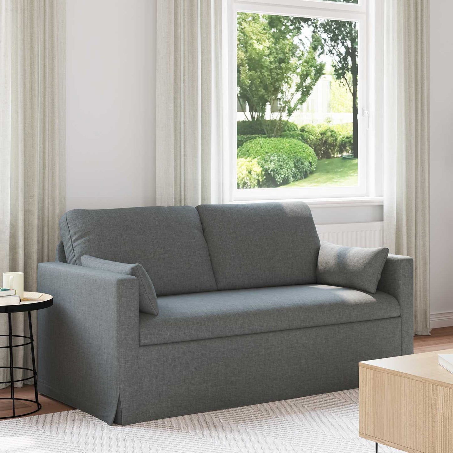 Sofa Dunkelgrau 158 x 78 x 80 cm Stoff